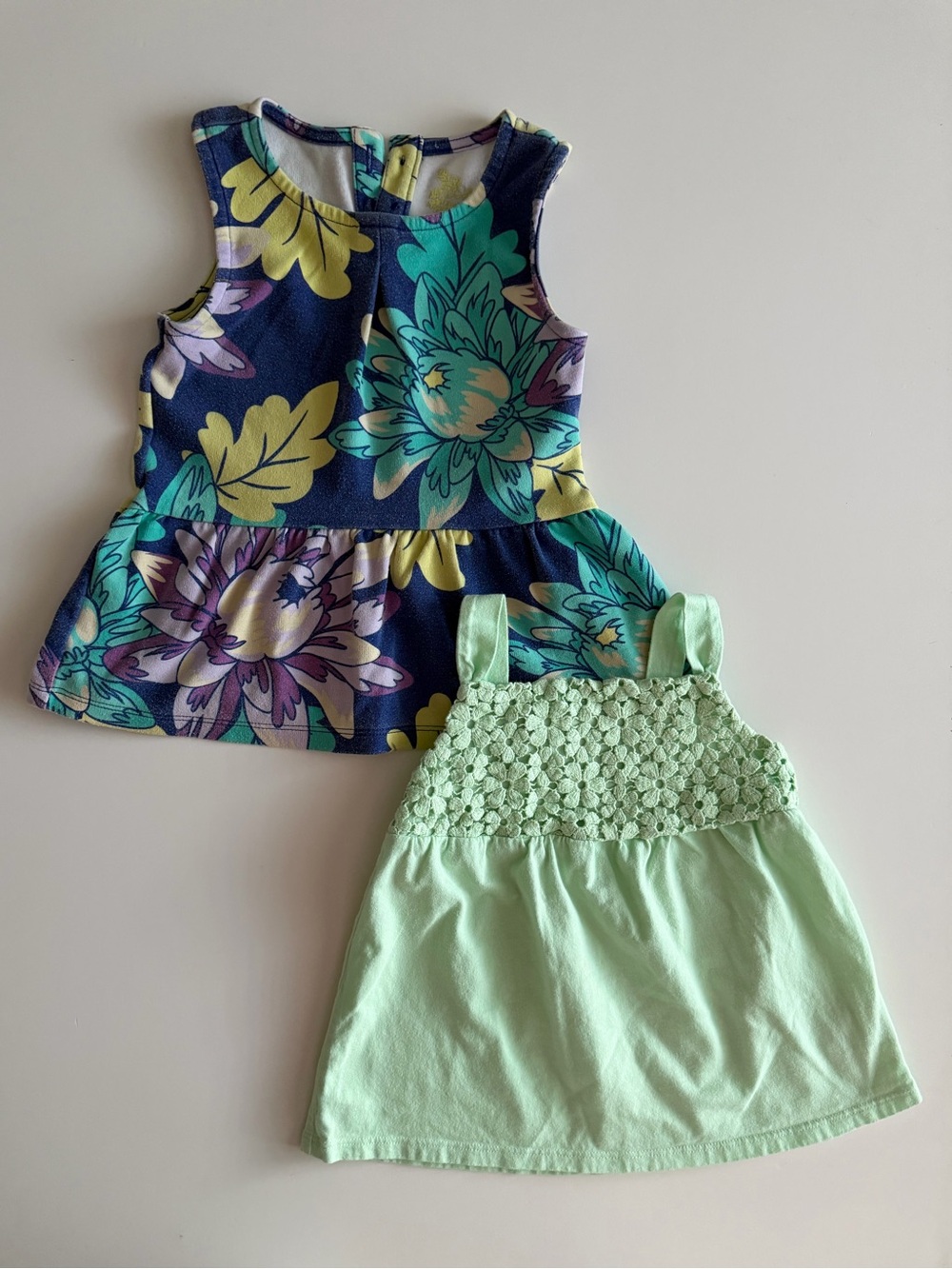 Summer Bundle 3T Tops- Green Carter's Tank, Floral, Cat & Jack Ruffle Sleeve Tee